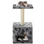 vidaXL Arbre à chat avec griffoirs en sisal 55 cm Gris Motif de pattes