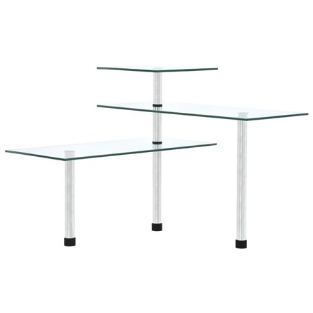 vidaXL Étagère d'angle de cuisine à 3 niveaux Verre trempé