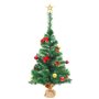vidaXL Arbre de Noël artificiel pré-éclairé avec boules vert 64 cm
