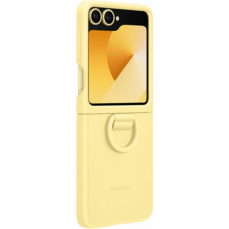 Coque Samsung Galaxy Z Flip 6 Silicone avec anneau Jaune Samsung