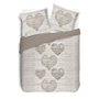 VISION Parure de couette Alice - 100% coton - 1 housse de couette 240 x 260 cm + 2 taies d'oreiller 65 x 65 cm - Beige