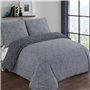VISION Parure de couette Hugo - 100% coton - 1 housse de couette 240 x 220 cm + 2 taies d'oreiller 65 x 65 cm - Gris ant