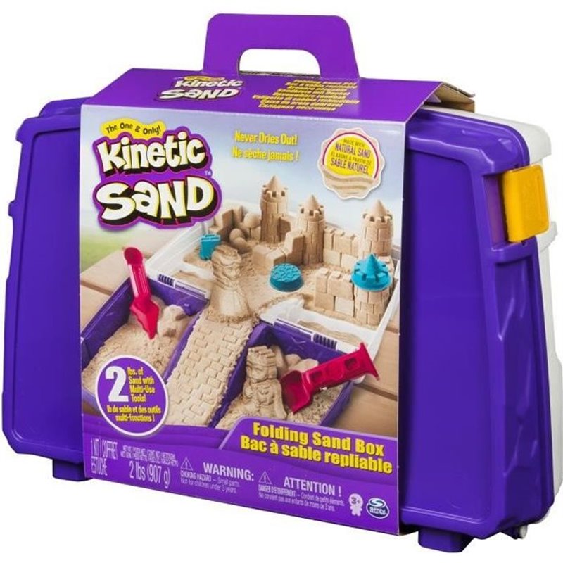 Kinetic Sand Mallette D'activités 907 G – Sable Magique Modelable – Coffret Avec Moules Et Outils – Dès 3 Ans