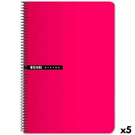 Cahier ENRI à carreaux Rouge Din A4 (5 Unités)