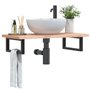 vidaXL Étagère de vasque murale acier et bois massif de hêtre