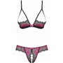 Ensemble de Lingerie Obsessive Tulia Noir S/M