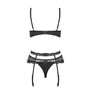 Ensemble de Lingerie en Dentelle Obsessive Heartina Noir S/M