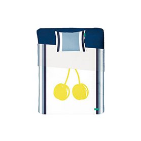 Jeu de draps Benetton Jaune Bleu Cerises 3 Pièces