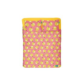 Jeu de draps Benetton Jaune Rose Standard Pomme 4 Pièces