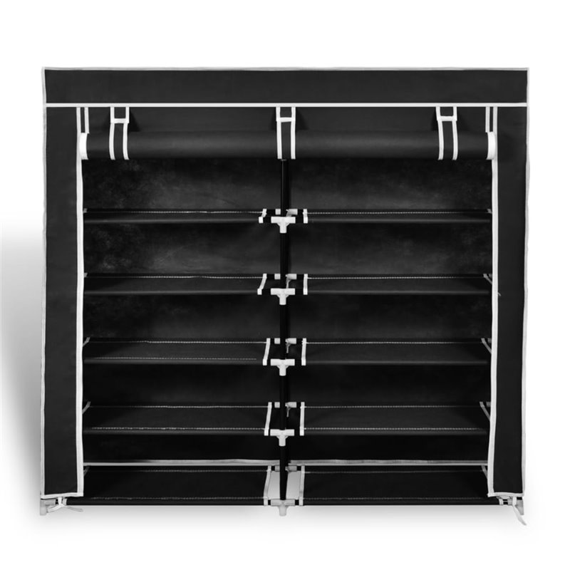 Image secondaire de vidaXL Armoire à chaussures avec housse 115 x 28 x 110cm Tissu Noir