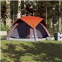 vidaXL Tente de camping de cabine 4 personnes gris orange imperméable