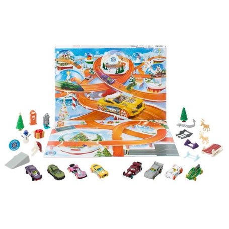 Hot Wheels-Calendrier de l'avent 2024-8 voitures et 16 accessoires HTG00