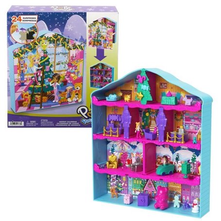 Polly Pocket-Calendrier de l'Avent-Coffret avec maison avec meubles HWP33