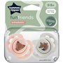 Sucette - TOMMEE TIPPEE - FUN - 0-6 mois - Lot de 2 sucettes symétriques sans BPA - Capsule de stérilisation réutilisabl