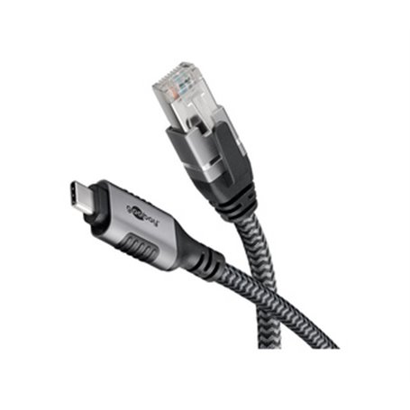 Goobay 70698 changeur de genre de câble USB C RJ-45 Noir