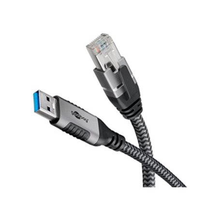 Goobay 70499 changeur de genre de câble USB A RJ-45 Noir