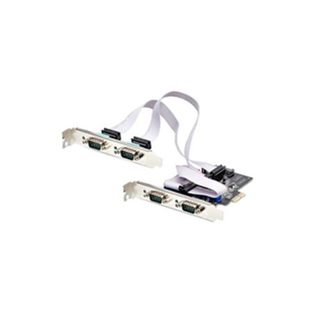 StarTech.com Carte Série PCI Express à 4 Ports - Adaptateur/Carte PCIe à 4 Ports vers RS232/RS422/RS485 (DB9)