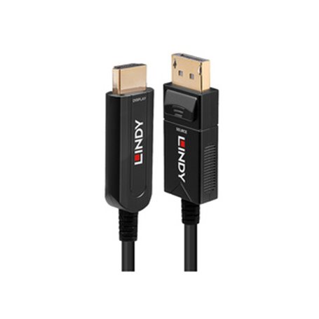 Lindy 38492 câble vidéo et adaptateur 30 m DisplayPort HDMI Type A (Standard) Noir