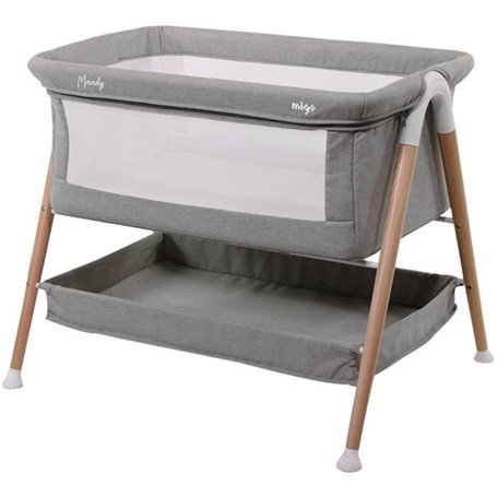 Berceau - NANIA - MANDY - Gris / Bois - Jusqu'a 9 kg