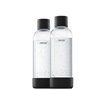 Pack de 2 bouteilles MYSODA en PET et Biocomposite 1L - Noir - Systeme quick-lock