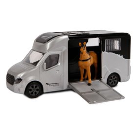 Kids Globe Die-cast Horse truck with Light and Sound Gray