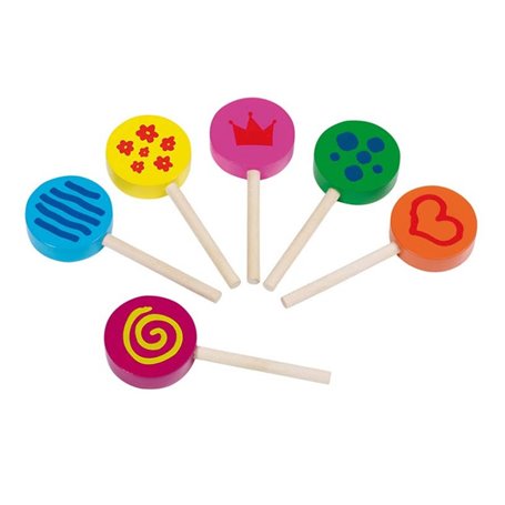 Goki lot de 6 sucettes en bois