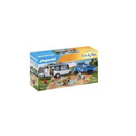Playmobil Family Fun 71423 Famille avec voiture et caravane