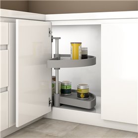 Emuca 8929321 jeu de plateaux rotatifs Shelvo 1 2 lune