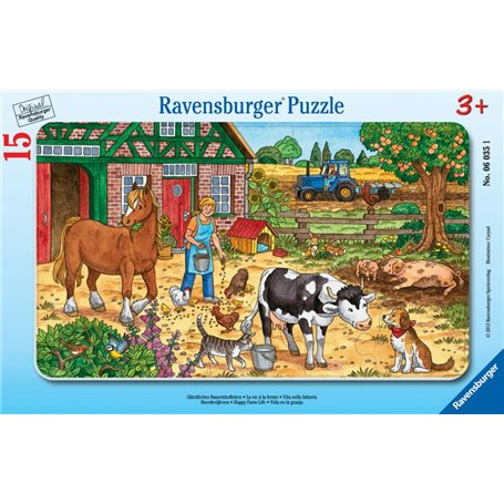 Puzzle cadre 15p  la vie à la ferme