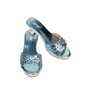 Mules a talon haut Princesse des neiges bleu glitter