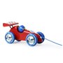 Voiture de course a trainer rouge et bleue