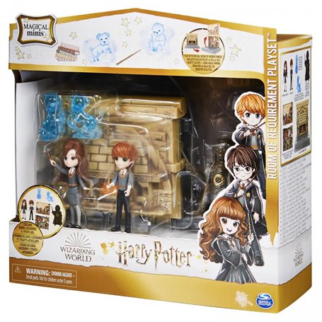 Wizarding World HARRY POTTER - PLAYSET 2 EN 1 LA SALLE SUR DEMANDE MAGICAL MINIS - Univers Magique 2 en 1 Avec 4 Figurines et Ac