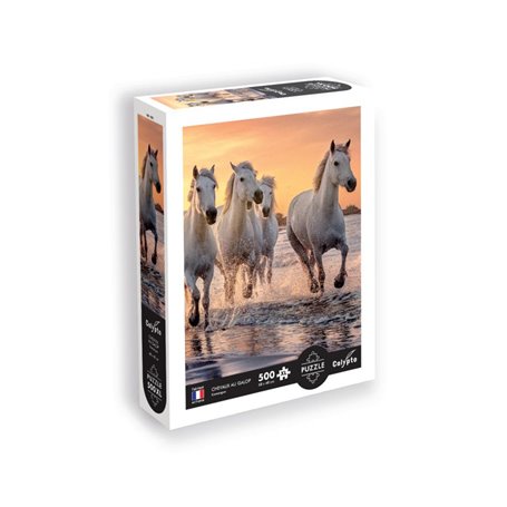 Puzzle 500 pièces xl - chevaux en camargue