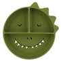 Assiette avec ventouse en silicone et compartiments - Mr. Dino