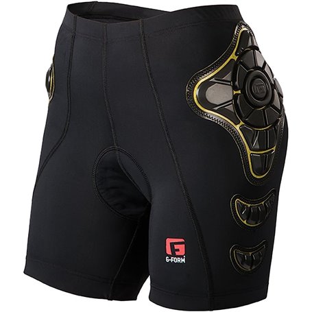 Pro-B Bike Compression Shorts Femmes (Noir/Jaune) XL