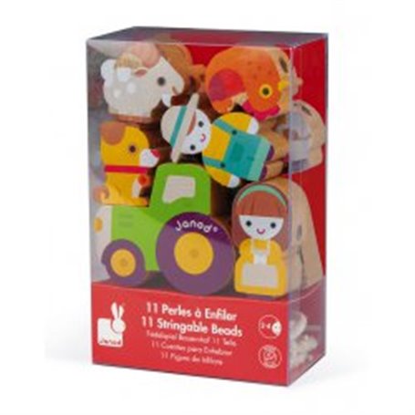 Perles a enfiler animaux de la ferme