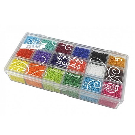 Boite de perles de rocaille opaques