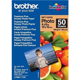 Brother BP71GP50 Premium Glossy Photo Paper papier photos Blanc