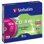 Verbatim CD-RW Colour 12x 700 Mo 5 pièce(s)
