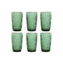 Set de Verres Home ESPRIT Vert Verre Avec relief 370 ml