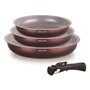 Set de 3 poeles - ARTHUR MARTIN - AM8866 - Tous feux dont induction - 20/24/28 cm + 1 poignée - Aluminium - Revetement céramique