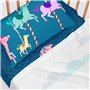 Drap housse HappyFriday MR FOX Multicouleur Bleu foncé 70 x 140 x 14 cm