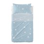Jeu de draps HappyFriday Basic Kids Little star Bleu Lit de bébé 2 Pièces
