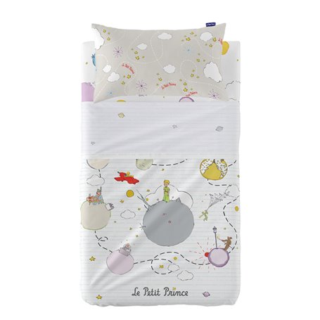 Jeu de draps HappyFriday Le Petit prince Voyageur  Multicouleur Lit de bébé 2 Pièces