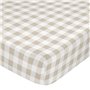Drap housse HappyFriday Basic Kids Beige 60 x 120 x 14 cm Vichy