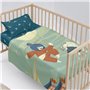 Jeu de draps HappyFriday Mr Fox The Warrior Multicouleur Lit de bébé 2 Pièces