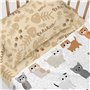 Jeu de draps HappyFriday Mr Fox Cats Multicouleur Lit de bébé 2 Pièces