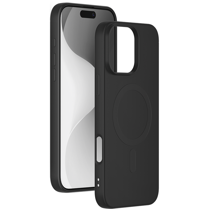 Coque Silicone iPhone 16 Pro Max Compatible MagSafe Noire Bigben