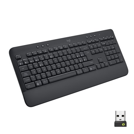 Logitech Signature K650 clavier RF sans fil + Bluetooth QWERTY Espagnole Graphite