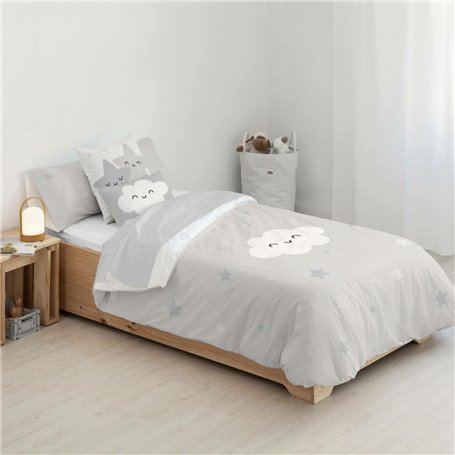 Housse de Couette Kids&Cotton Werner Gris Gris 175 Fils 155 x 220 cm